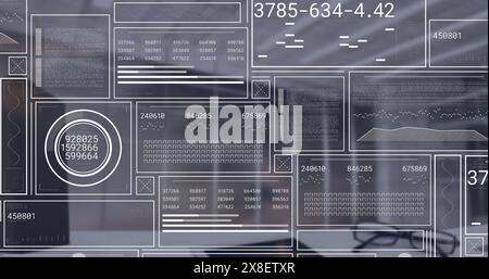 A digital image of data processing on a transparent background Stock Photo