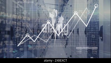 Image of world map and data processing over computer servers Stock Photo