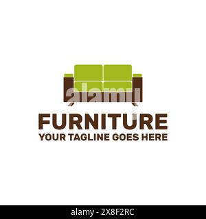 a colorful sofa furniture logo template Stock Vector