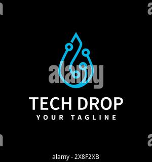 abstract logo template with drop and technology symbols Stock Vector