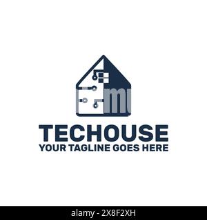 technology house logo template Stock Vector