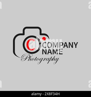photography camera logo template with camera symbol Stock Vector