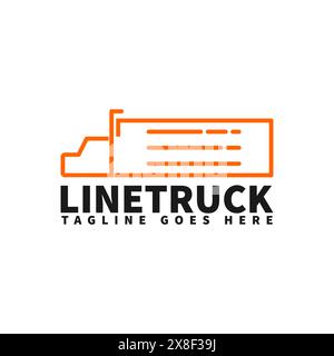 truck line logo template , transport logo template , transportation logo template , delivery logo template , heavy transportation Stock Vector