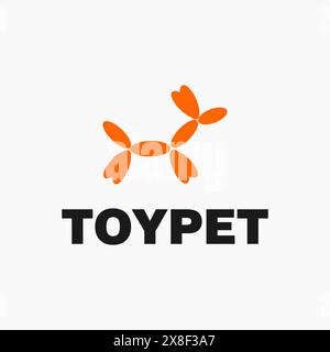 toy shop logo template , balloon animal , toy dog logo template , kids accessories logo template. Stock Vector