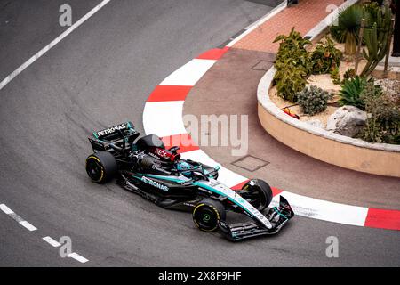 Monaco, Monaco. 24th May, 2024. Mercedes AMG Petronas F1 team's English driver George Russell (63) seen during the free practice two at the Monaco Grand Prix. (Photo by Luca Martini/SOPA Images/Sipa USA) Credit: Sipa USA/Alamy Live News Stock Photo