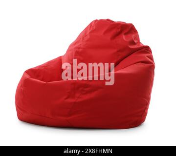 Red bean bag chair isolated on white Stock Photo