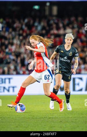 Melbourne, Victoria, Australia. 24th May, 2024. MELBOURNE, AUSTRALIA - MAY 24: Katie Reid of Arsenal Women FC whilst playing against A-League All Stars Women during the Global Football Week at Marvel Stadium on May 24, 2024 in Melbourne, Australia (Credit Image: © Chris Putnam/ZUMA Press Wire) EDITORIAL USAGE ONLY! Not for Commercial USAGE! Stock Photo