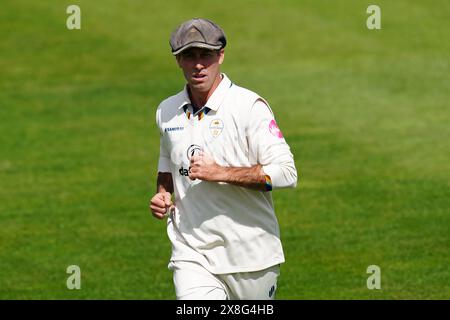 Bristol, UK, 25 May 2024. Derbyshire's Wayne Madsen during the Vitality County Championship match between Gloucestershire and Derbyshire. Credit: Robbie Stephenson/Gloucestershire Cricket/Alamy Live News Stock Photo