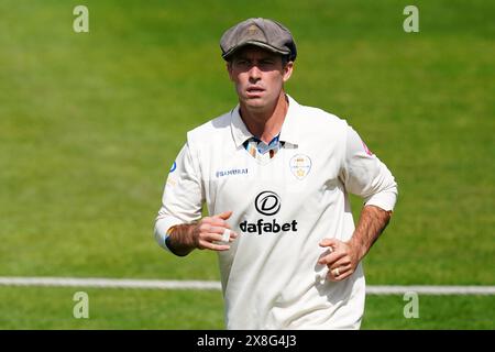 Bristol, UK, 25 May 2024. Derbyshire's Wayne Madsen during the Vitality County Championship match between Gloucestershire and Derbyshire. Credit: Robbie Stephenson/Gloucestershire Cricket/Alamy Live News Stock Photo