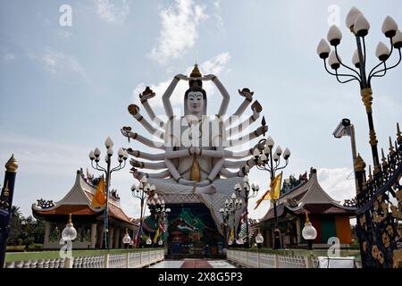 Thailand, Koh Samui (Samui Island, Plai Laem Buddhist Temple (Wat Plai Laem), 18 arms Buddha Stock Photo