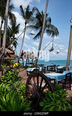 Thailand, Koh Samui (Samui Island), restaurant on the beach Stock Photo