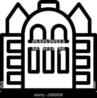 Simplistic black and white line art of a modern backpack, suitable for various design purposes Stock Vector