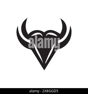 Bull cow head abstract line art logo design Taurus vector symbol illustration. Bull, Cow, Angus, Cattle Head Vector Icon Logo Template Stock Vector