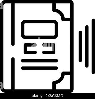 Black and white vector illustration of a document icon with bullet points, suitable for web use Stock Vector