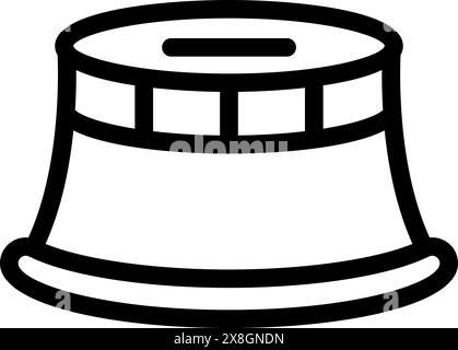 Simplistic vector illustration of a top hat in black and white, suitable for icon or logo design Stock Vector