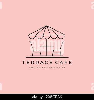 Terrace cafe logo vector illustration design Stock Vector