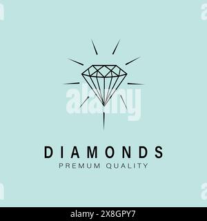 diamonds line art minimalist logo vector design Stock Vector
