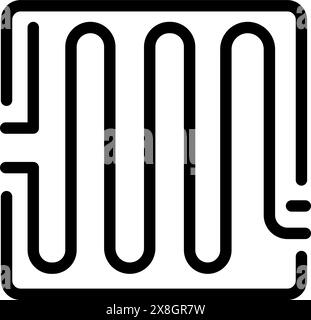 Simple line art icon representing a central heating radiator, ideal for use in various applications Stock Vector