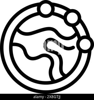 Simplified illustration of earth with network connections in black and white Stock Vector