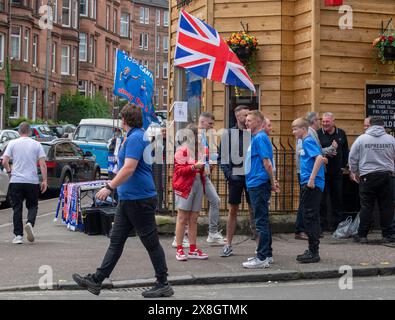 Glasgow, Scotland, UK. May 25th, 2024: Rangers and Celtic going to Hampden Park for the Scottish Cup Final. Stock Photo