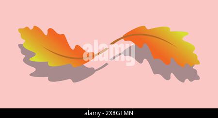 leaf Oak logo icon vector image design shadow Stock Vector