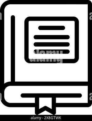 Line drawing of an open book icon, perfect for educational and literary themes Stock Vector