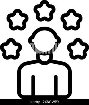 Customer satisfaction concept icon with fivestar rating, positive feedback, user experience, highquality service, and toprated performance symbolizing excellence and loyalty in business Stock Vector