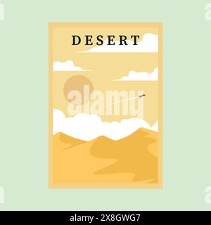 desert poster vector minimalist background illustration design Stock Vector