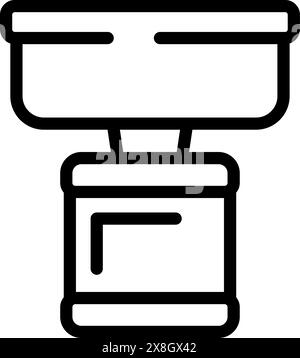 Simple line drawing of a camera tripod, suitable for icons or instructional material Stock Vector