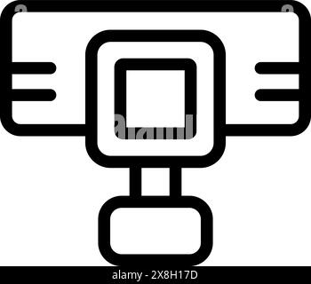 Black and white vector icon of a modern webcam, suitable for web and technology themes Stock Vector