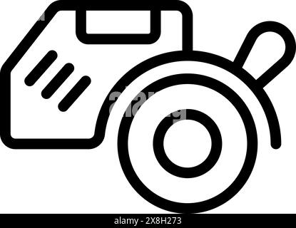 Vector illustration of a simplistic line art icon featuring a camera and an sd memory card Stock Vector
