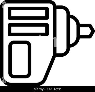 Isolated line drawing of a charger plug icon suitable for various power and energy concepts Stock Vector