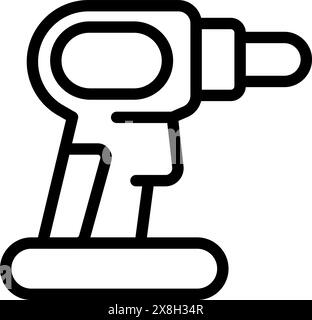 Simple black line illustration of a microscope, suitable for educational and scientific design Stock Vector