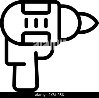 Simplistic line drawing of an electric drill, suitable for toolrelated designs and symbols Stock Vector