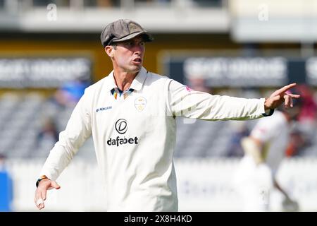 Bristol, UK, 25 May 2024. Derbyshire's Wayne Madsen during the Vitality County Championship match between Gloucestershire and Derbyshire. Credit: Robbie Stephenson/Gloucestershire Cricket/Alamy Live News Stock Photo