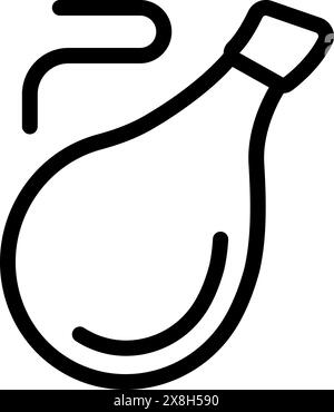 Simplified vector illustration of a hand grenade in a bold line art style Stock Vector