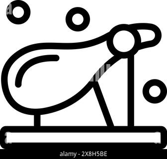 A simple black and white vector illustration of a newton's cradle, representing momentum and physics Stock Vector