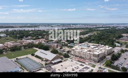 Aerial of The Louisiana State University Campus with University Lake in ...