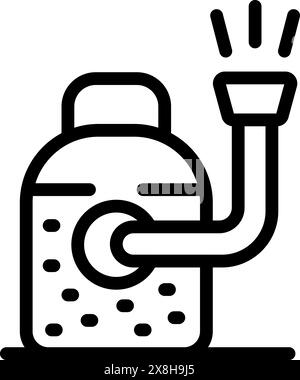 Simplified black outline of a portable spotlight, suitable for technical illustrations Stock Vector
