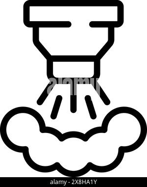 Vector illustration of a minimalist water sprinkler icon in a bold ...