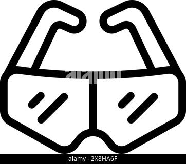 Simplistic line drawing of sunglasses, great for icons or minimalist designs Stock Vector