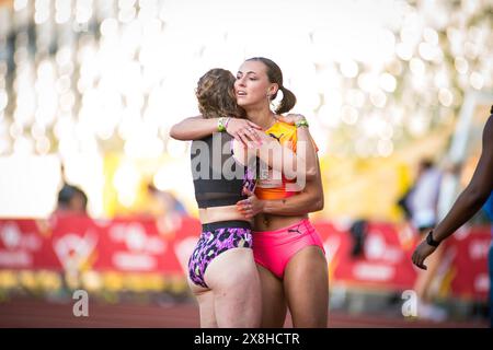 Brussels, Belgium. 25th May, 2024. Belgian Rani Rosius pictured at the IFAM Outdoor (World Athletics Continental Tour, Bronze Meeting, Saturday 25 May 2024, in Brussels. BELGA PHOTO LUCIEN LAMBOTTE Credit: Belga News Agency/Alamy Live News Stock Photo