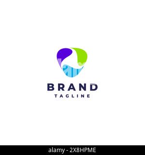 Three Colorful Swirling Water Drops. Three Colorful Swirling Water Drops Form a Triangle. Stock Vector