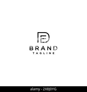 Letter F inside D letter with a minimalist design. Minimalist Initial Letter DF Logo Design. Stock Vector