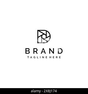 Logo Template Letter D With A Camera Shutter Motive In It According To Company, Community That Associated With The World Of Photography. Stock Vector
