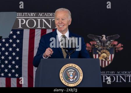 West Point, New York, USA. 25th May, 2024. President JOE BIDEN delivers commencement speech during U.S. Military Academy's Class of 2024 graduation ceremony at West Point. (Credit Image: © Lev Radin/ZUMA Press Wire) EDITORIAL USAGE ONLY! Not for Commercial USAGE! Stock Photo
