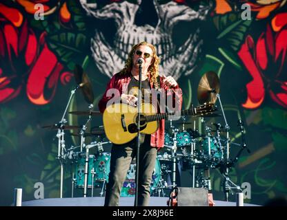 Napa, California, USA. 25th May, 2024. Fher Olvera of the Mexican rock band MANA performing on stage at the BottleRock 2024 Music Festival. Credit: Ken Howard/Alamy Stock Photo