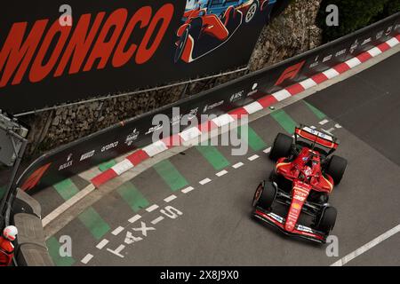 Monte-Carlo, Monaco - 24 MAY 2024 , #16 Charles Leclerc (MCO, Ferrari), Free practice ahead of qualifying for the 2024 F1 Monaco Grand Prix Stock Photo