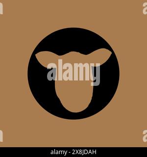 Sheep Head From Front. Silhouette Style. Vector. Eid al-Adha. Islam Vector illustration Stock Vector
