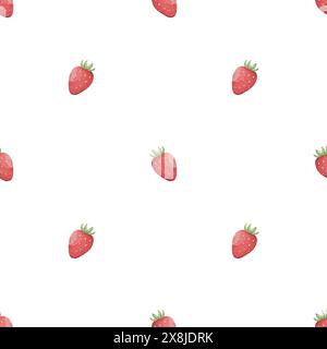 Seamless pattern with strawberries Stock Photo